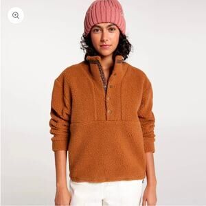 NWT Alpine Design Women's 1/4 Snap Sherpa  Pullover Sweater Ret. $88
